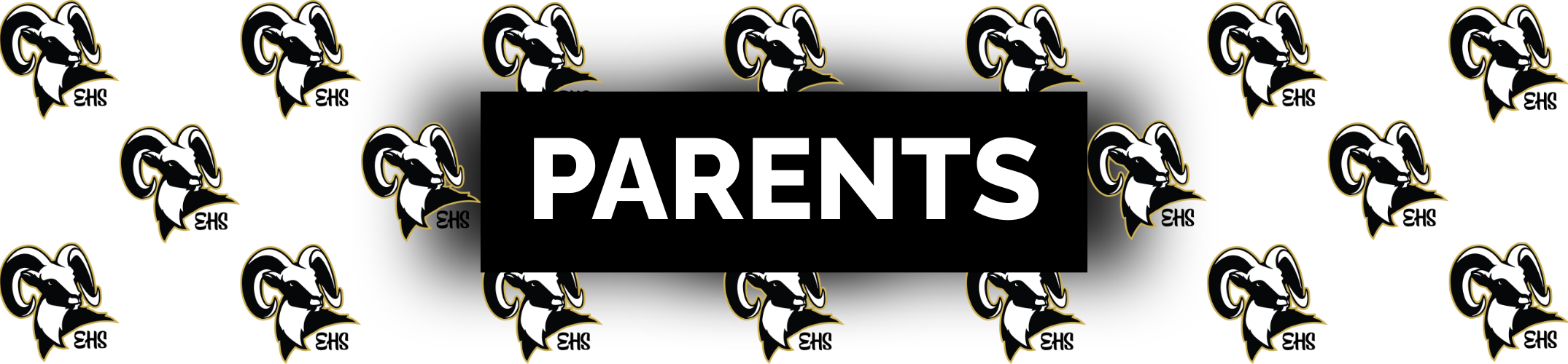 Black and white pattern of icons, with the word "Parents" in white on a black background.