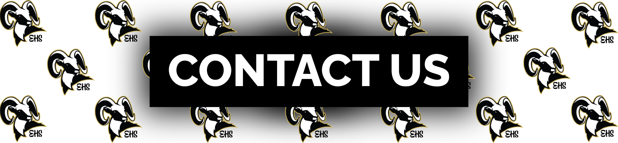 A black banner displays "CONTACT US" in white letters, centered on a background of repeated black and white animal images.