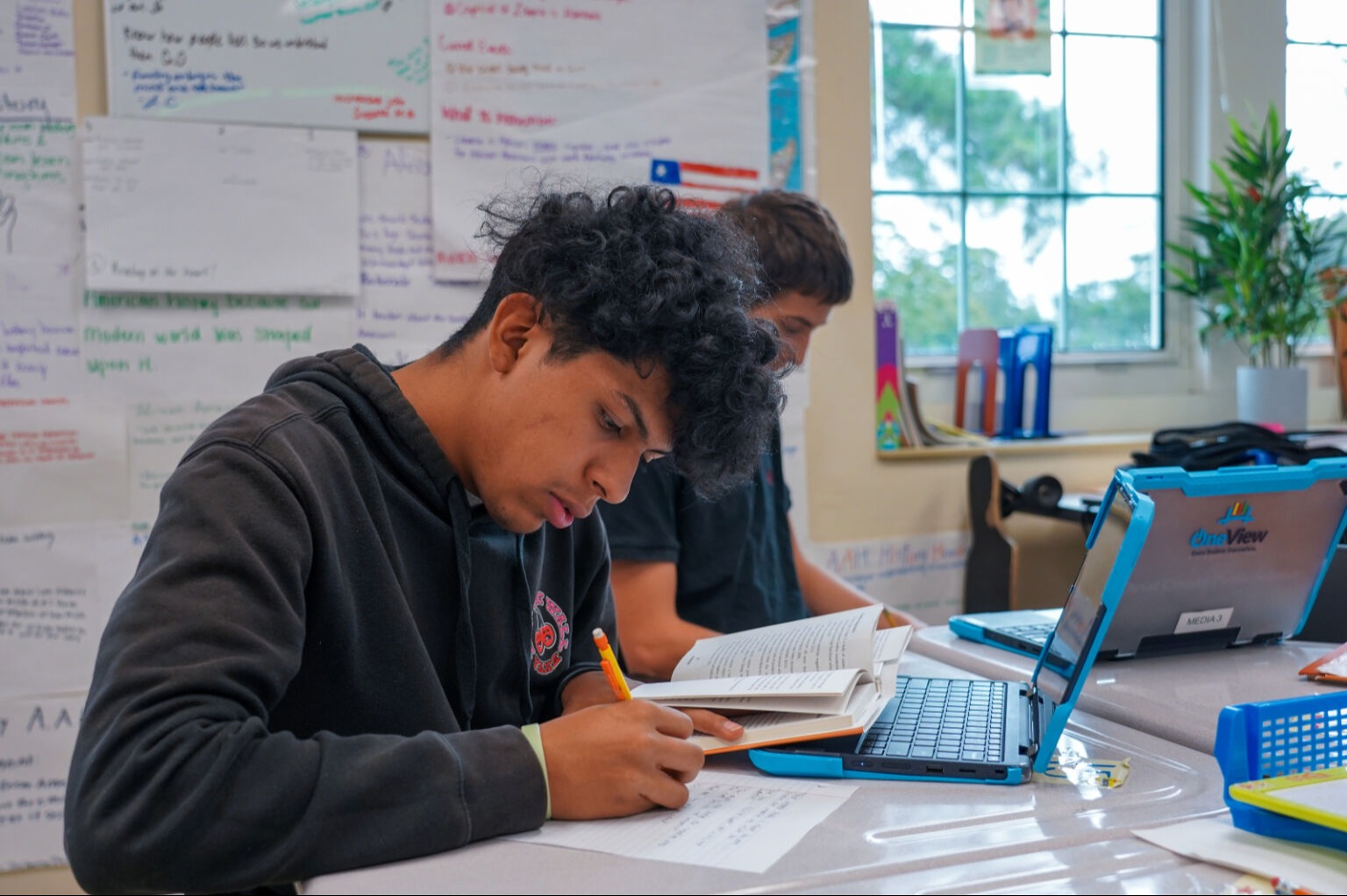 Student working on an assignment