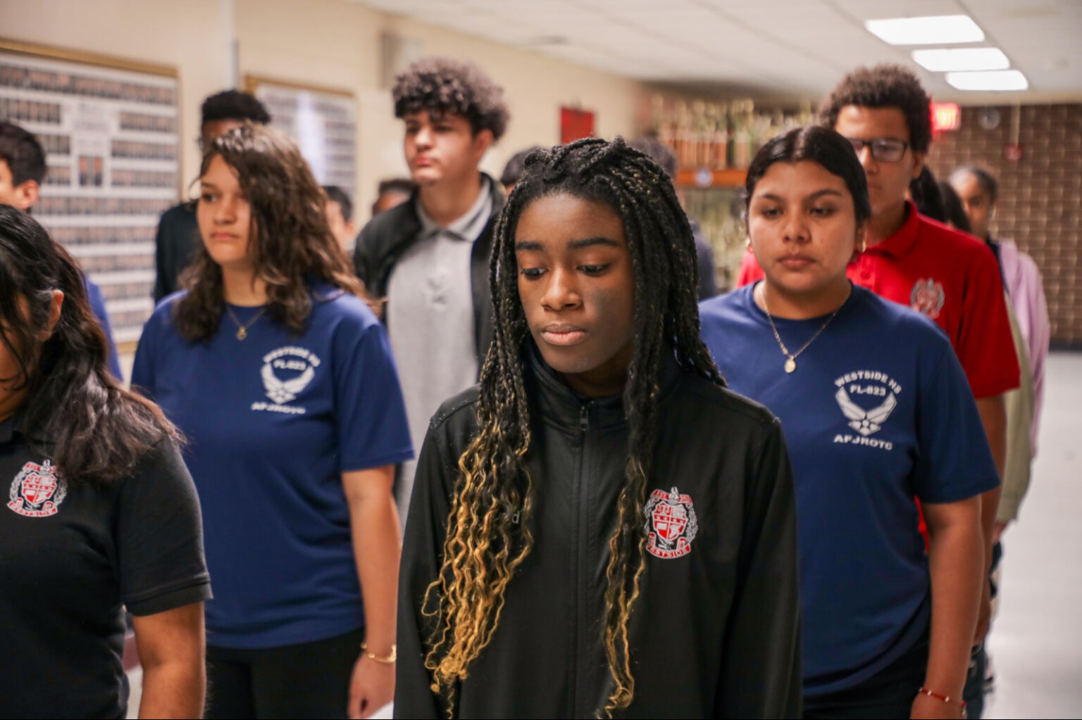 Students walking in line