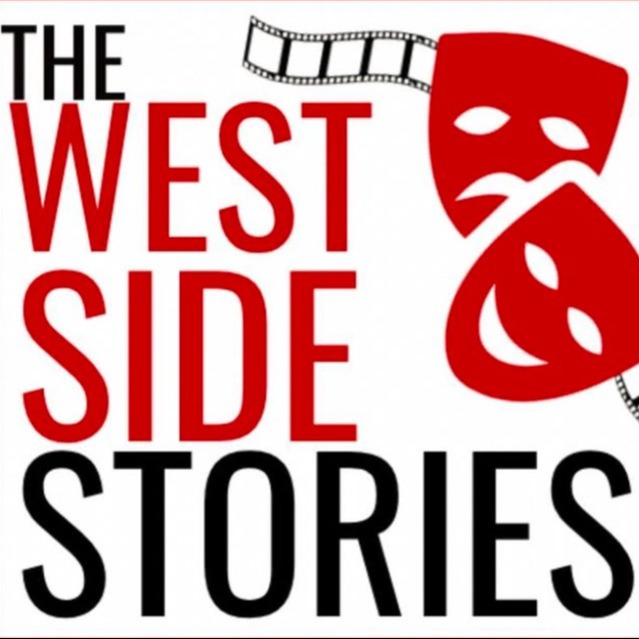 The Westside Stories with two theater masks on the side
