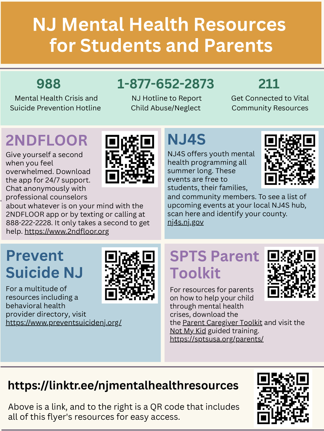 NJ Mental Health Resources for Students and Parents