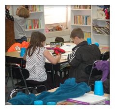 Students at a table