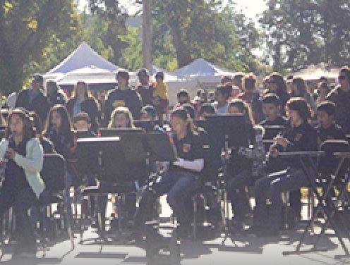 band students performing at an outdoor concert