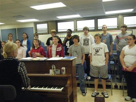 School Choir students singing
