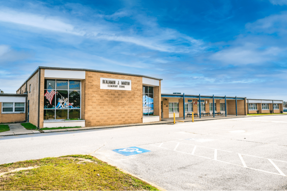 A photo of the front of ben martin elementary