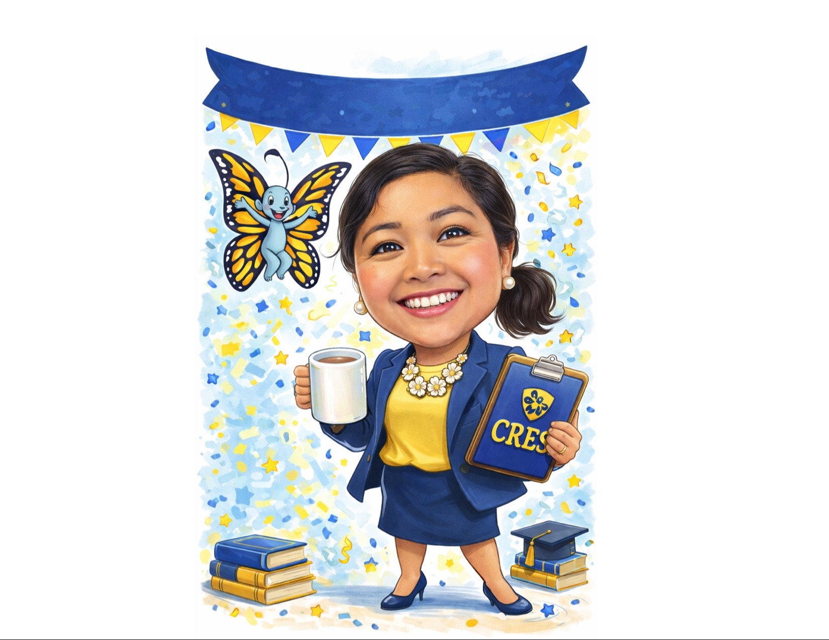 A caricature of Mrs. Villarosa 