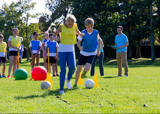kids playing with a ball