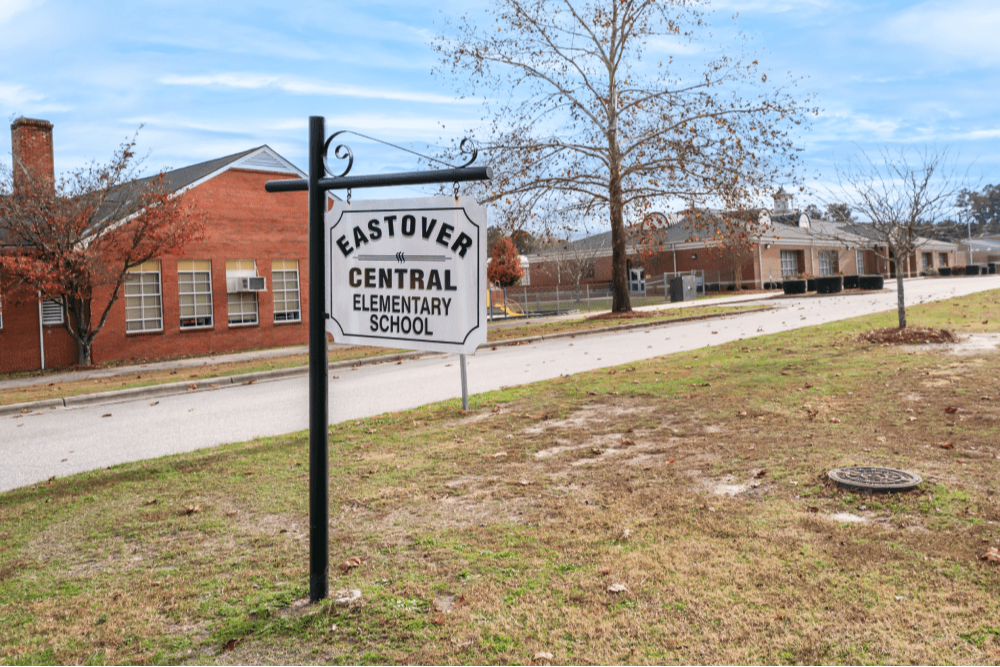 A photo of the front of eastover central elementary