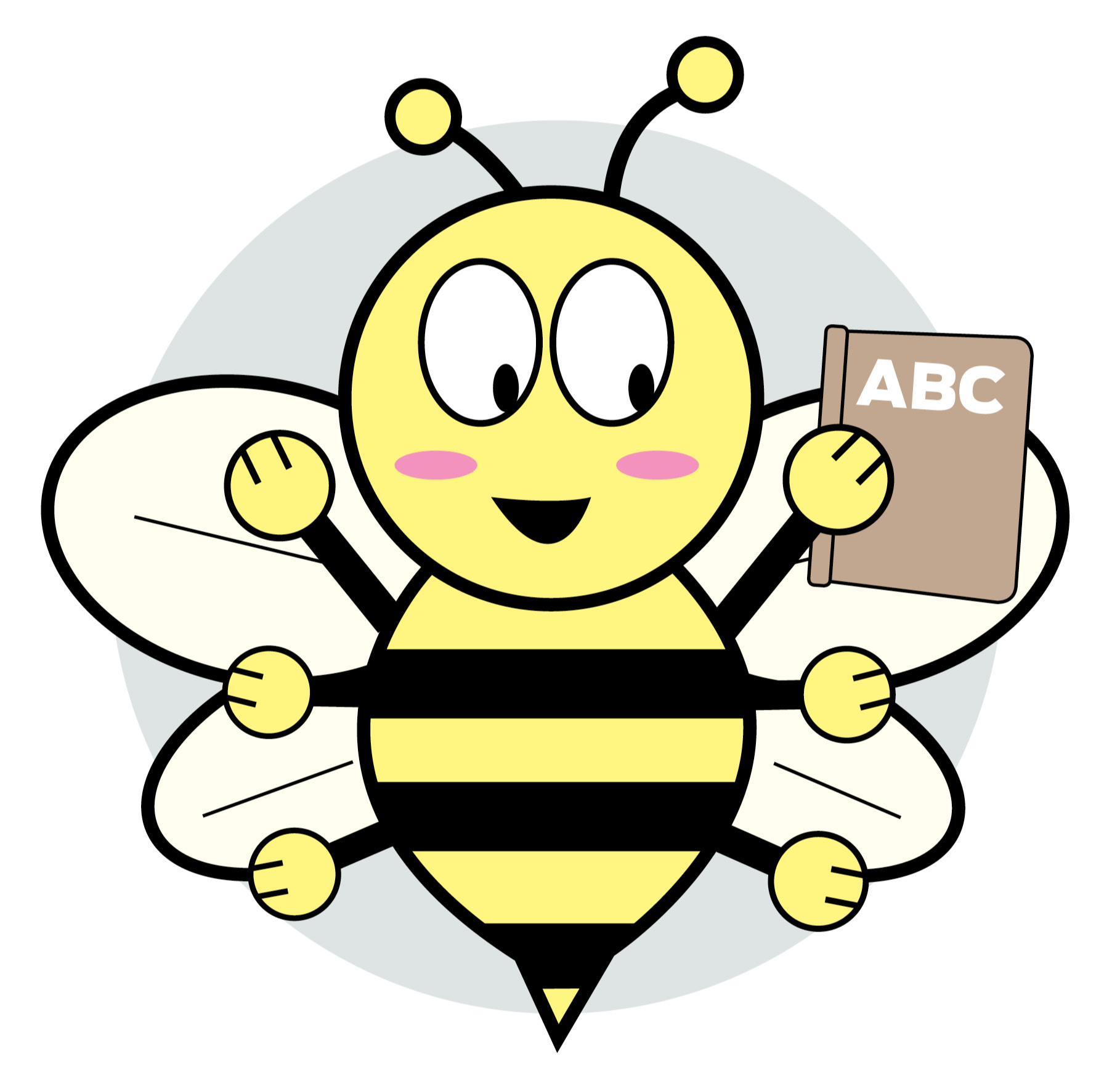 image of a bee with a book