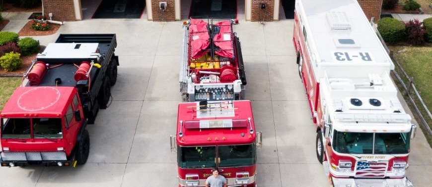 image of fire station overhead