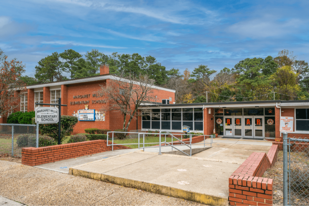 A photo of the front of margaret willis elementary