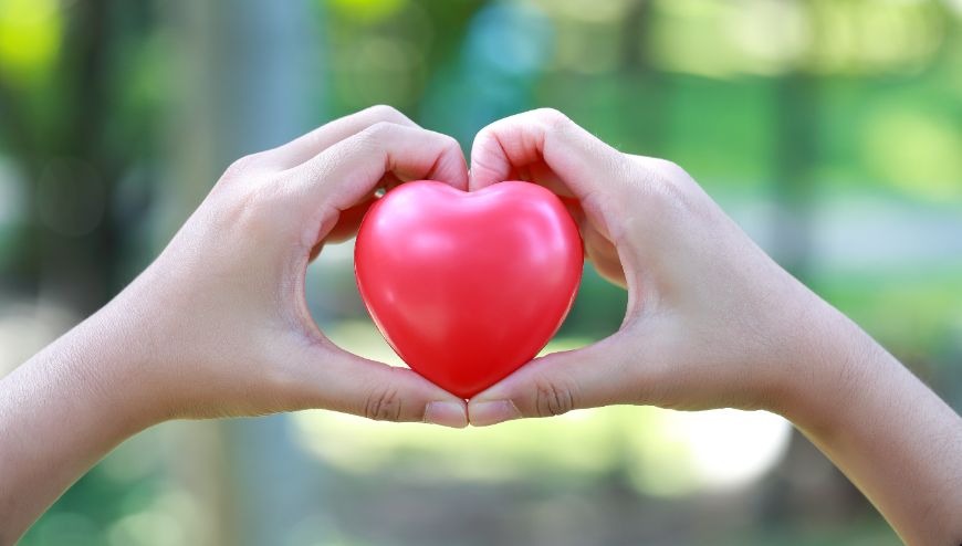 Heart held in hands