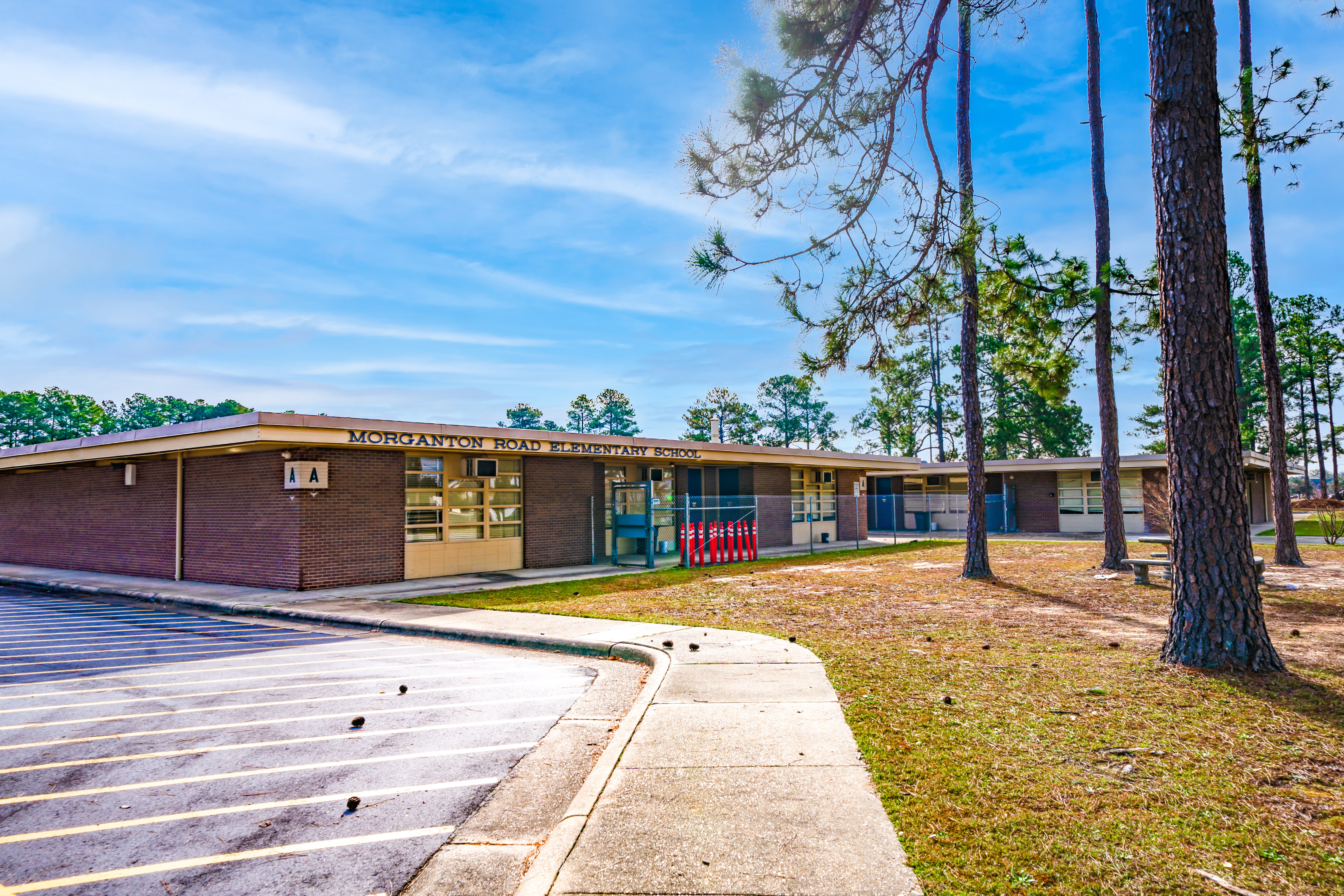 A photo of the front of morganton road elementary school