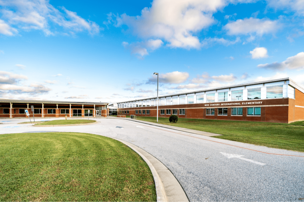 A photo of the front of new century international elementary