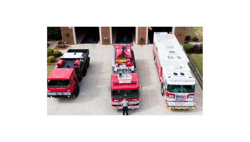 image of the fire station taken from above