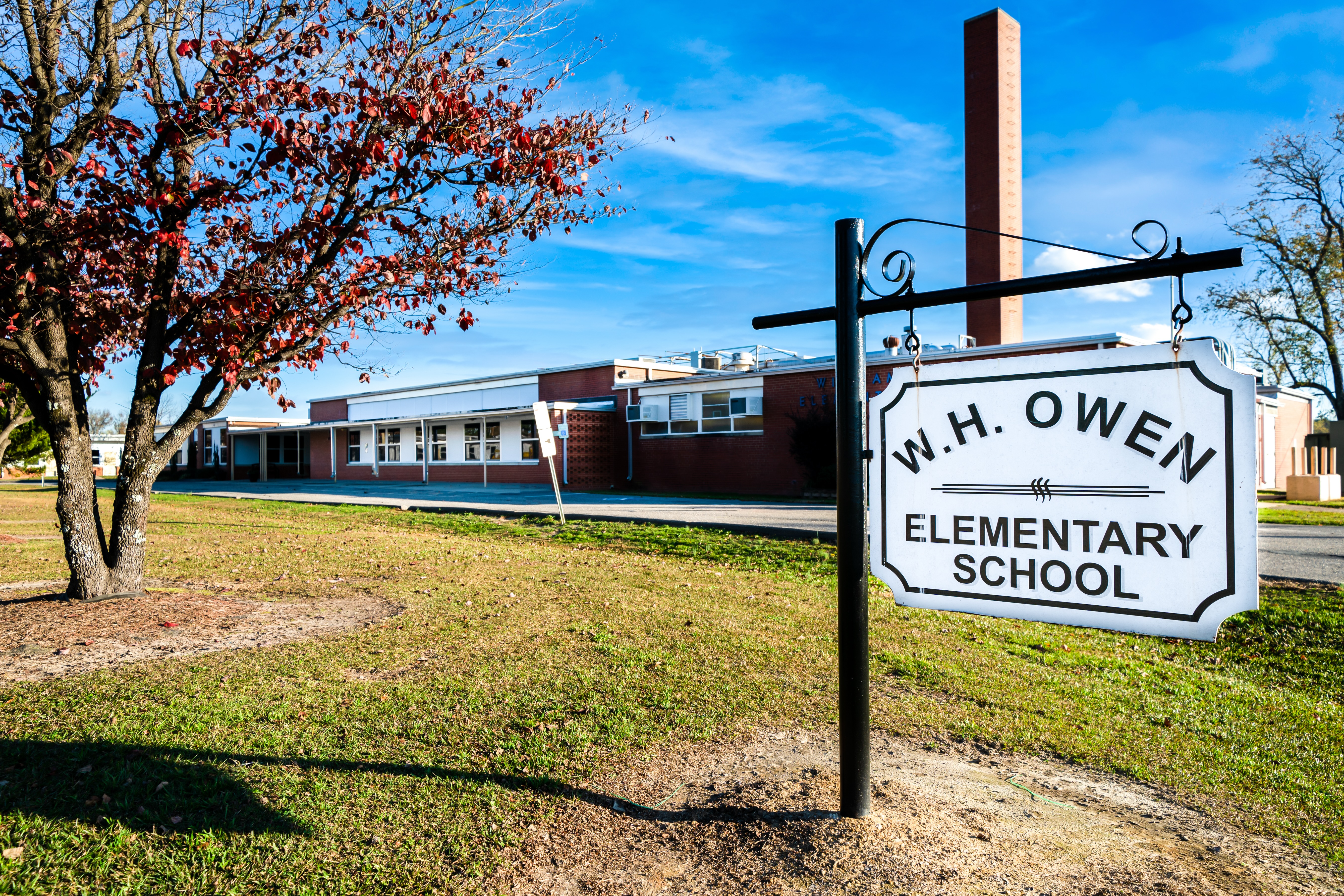 A photo of the front of william h owen elementary