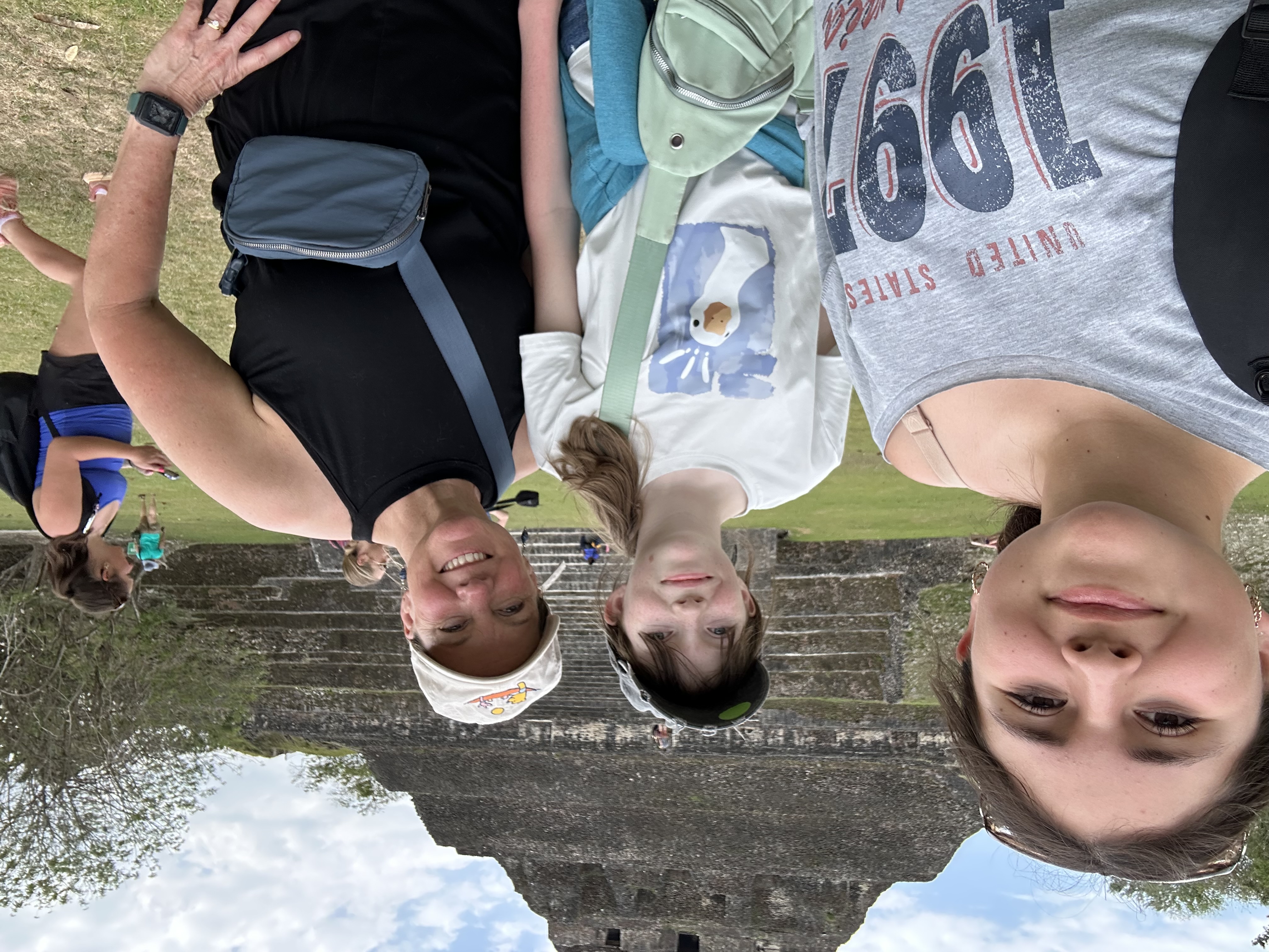 students in front of a pyyamid