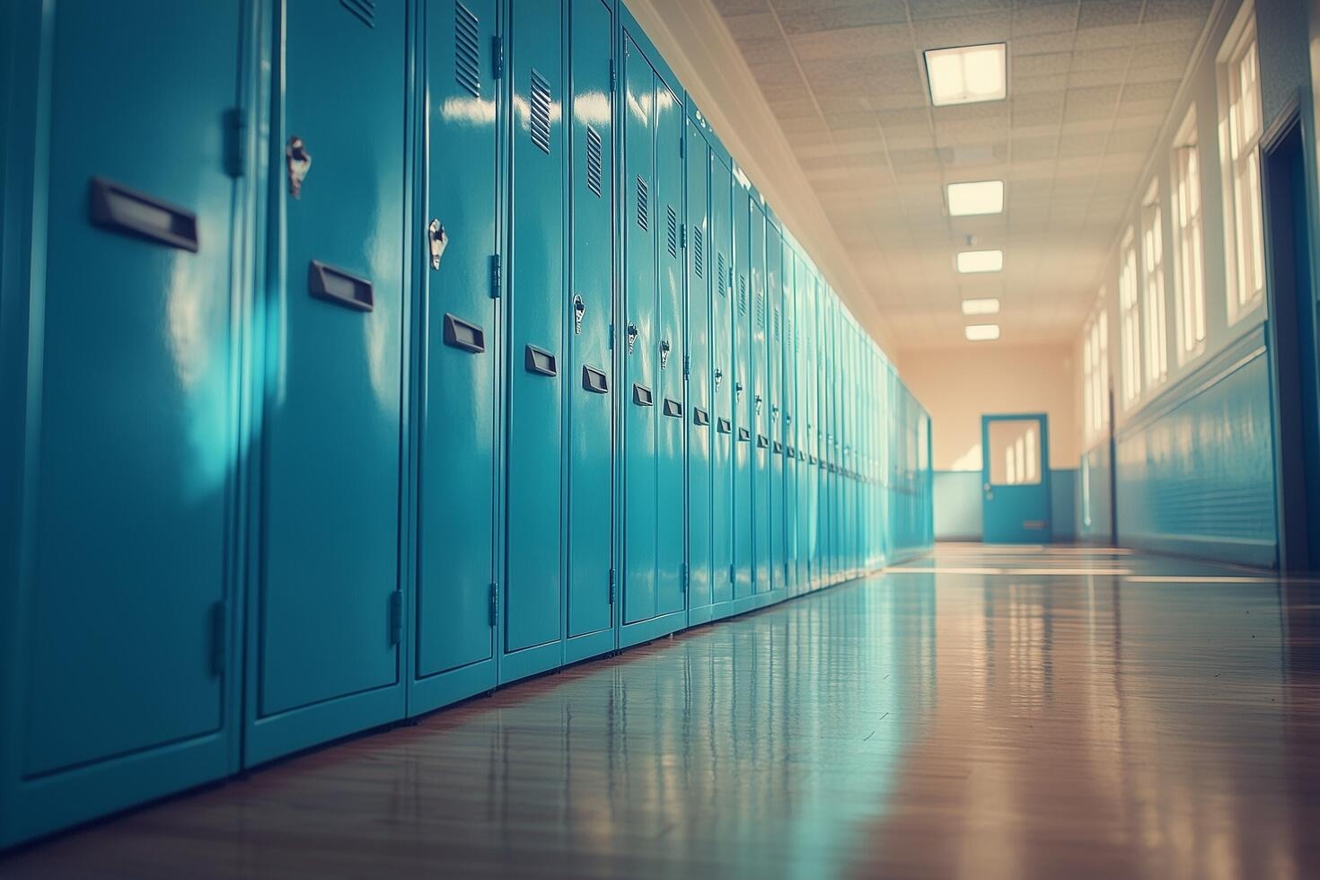 School hallway with lockers