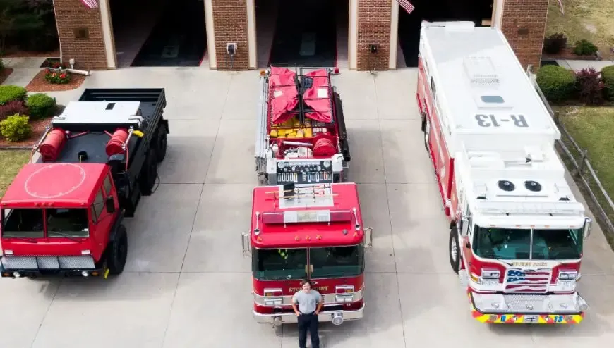  image of the fire station taken from above