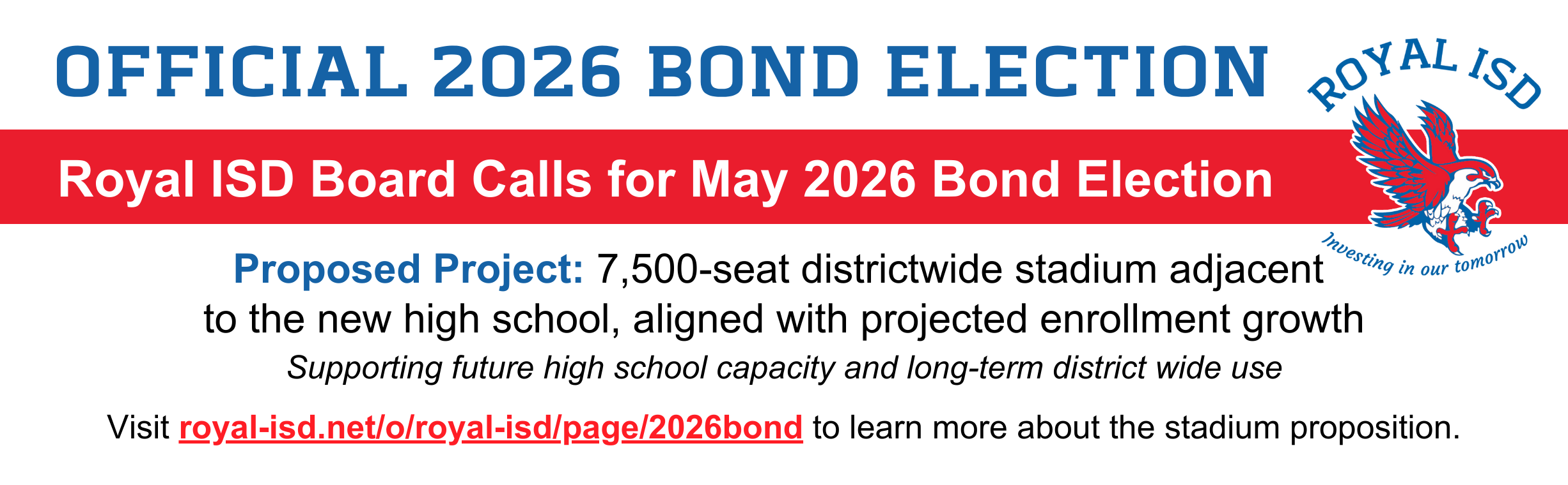 Royal ISD Board Calls for May 2026 Bond Election