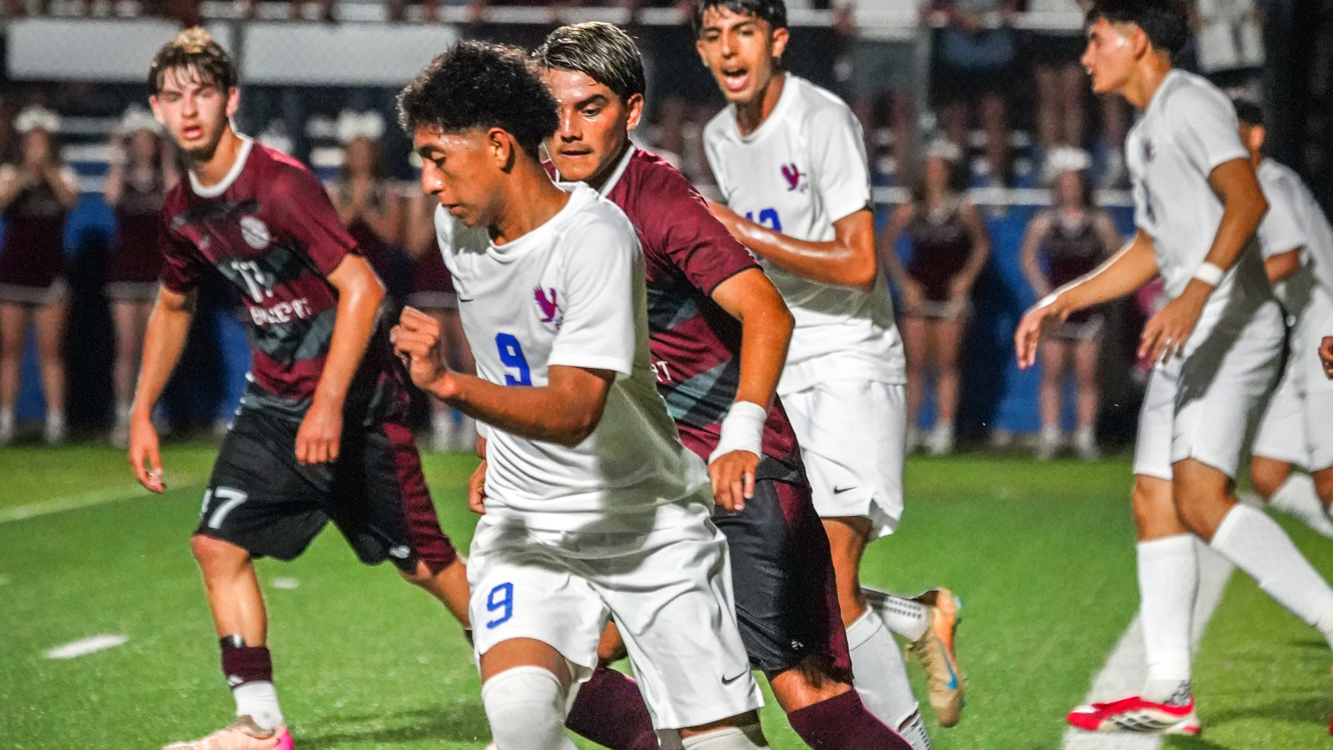Royal High School soccer player moves down the field during the 2026 4A Division II UIL Texas Soccer State Championships.