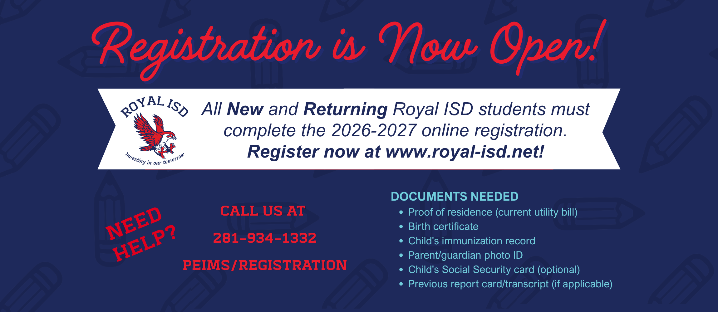 Royal ISD Registration is Open