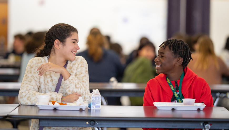 Students at a lunch table