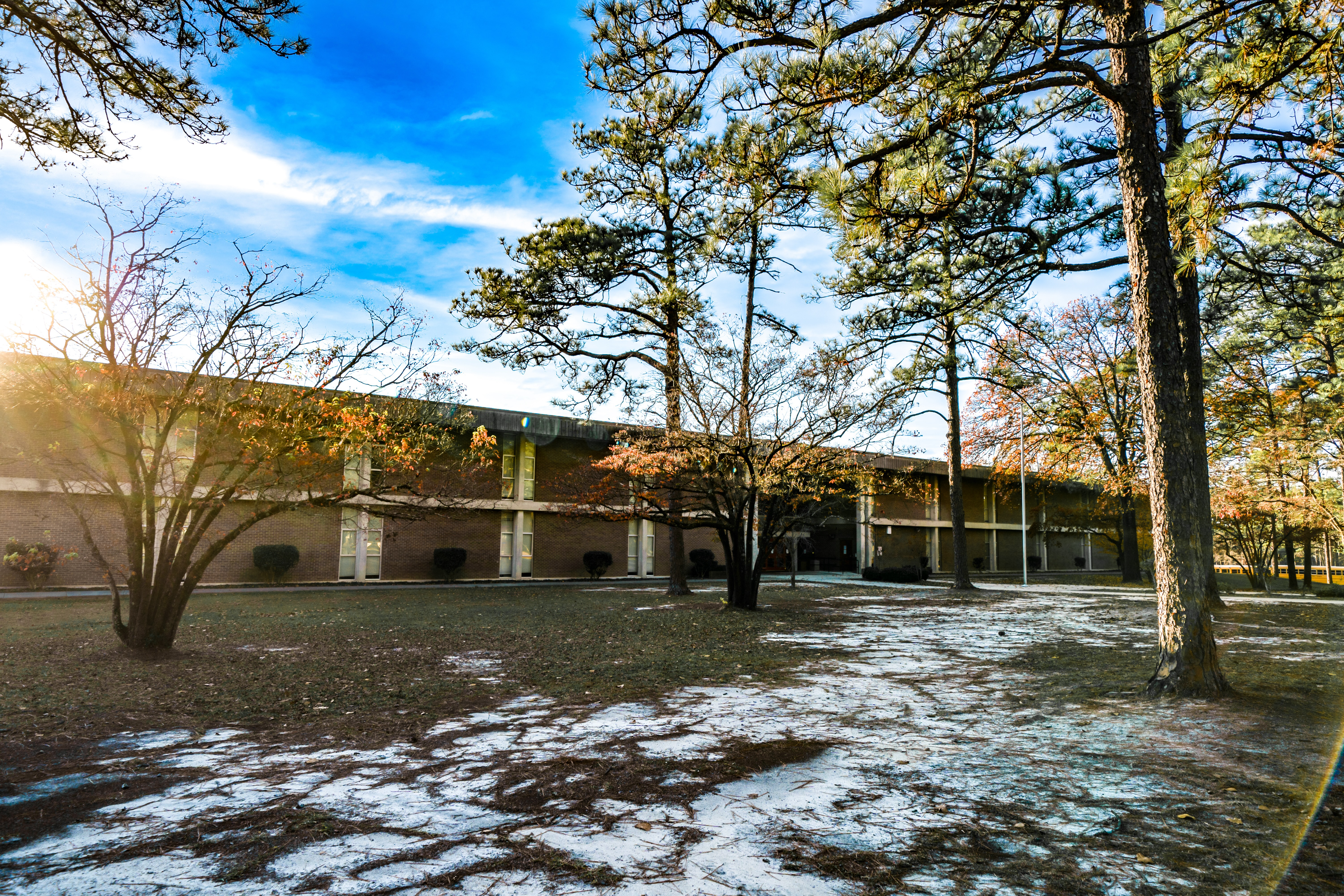 A photo of the front of douglas byrd high school