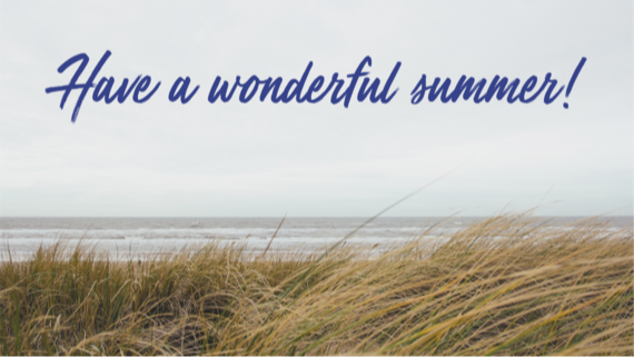 Beach scene with title Have a wonderful summer