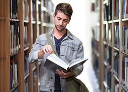 College Student in Library