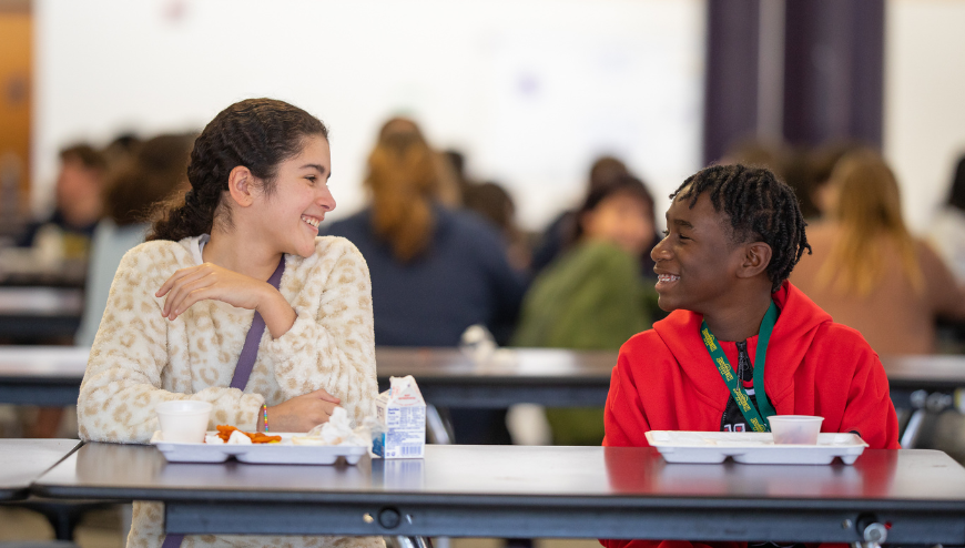 image of students eating in a cafeteria