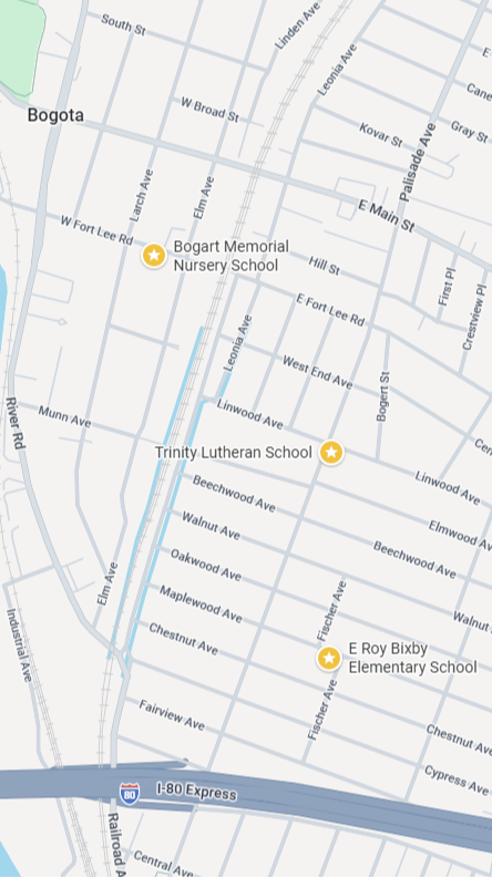 picture of a map of the locations of the preschools highlights on the map