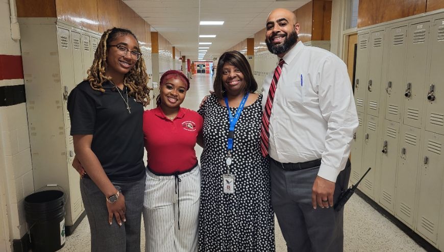 Picture image of SGA Students , NC state Rep, and SfHS Principal