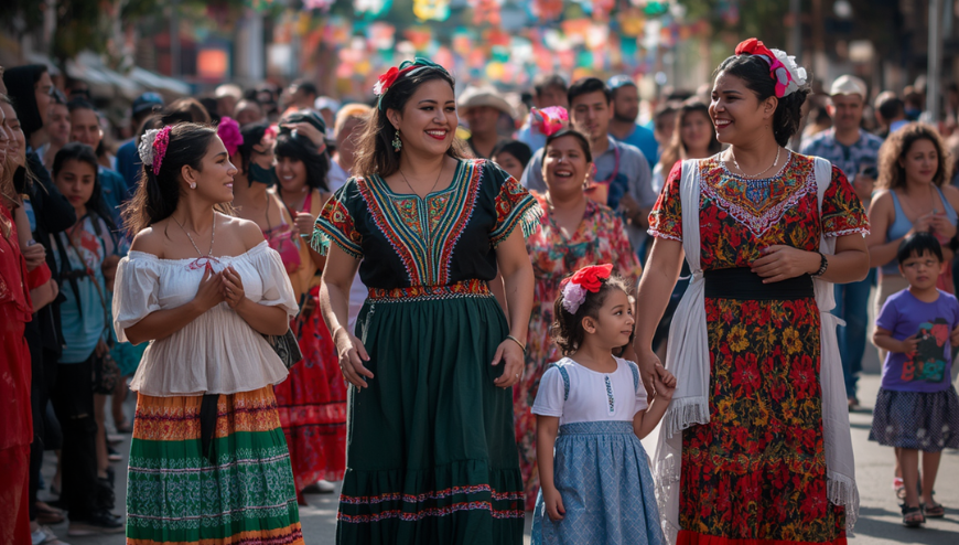 Image of an hispanicm ladies and children