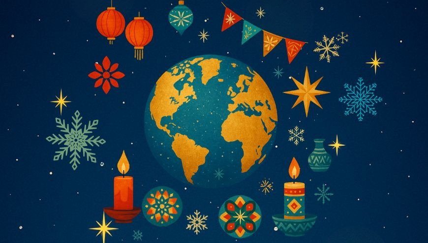 Image of winter items and the globe