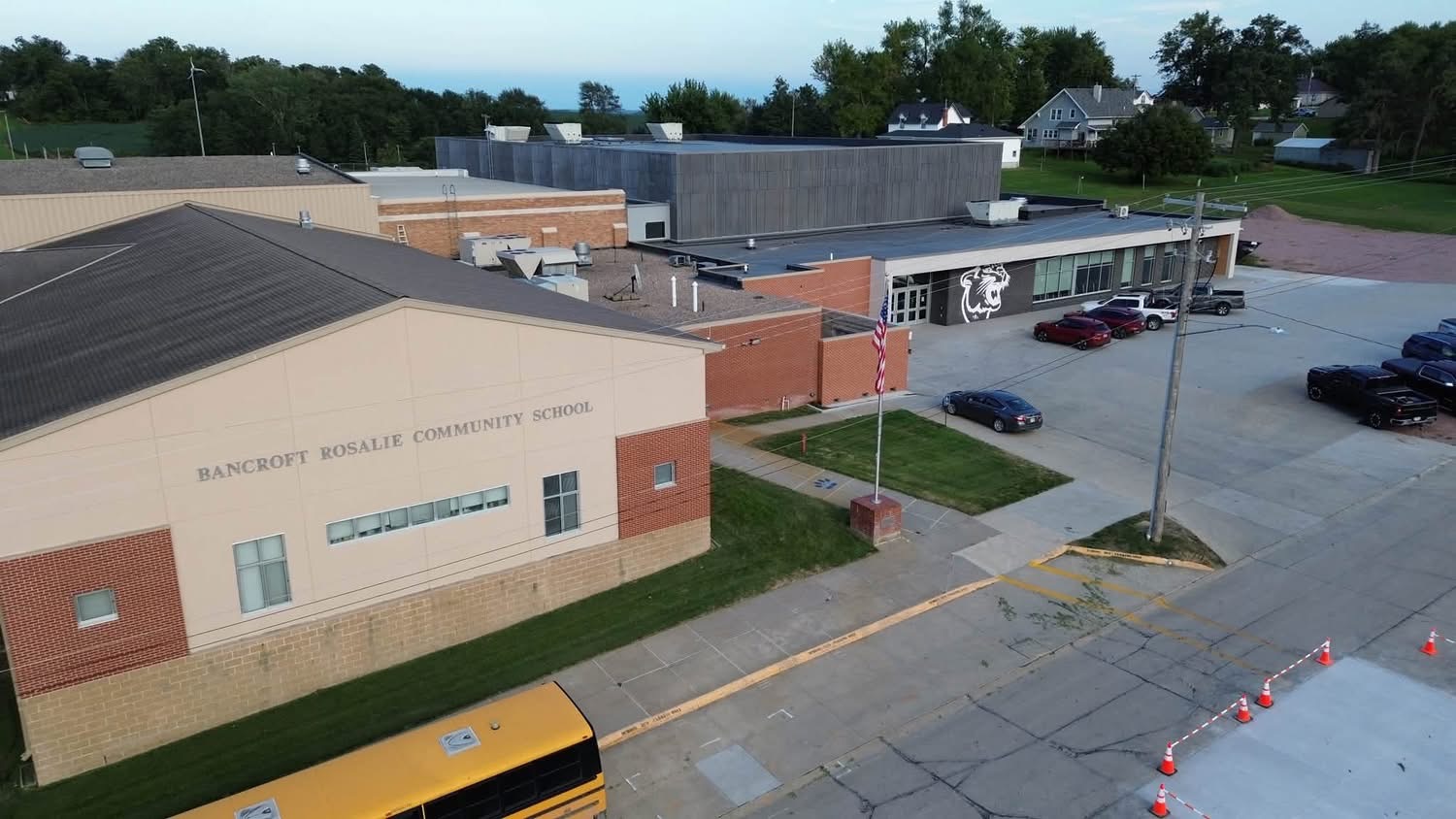 aerial image of school