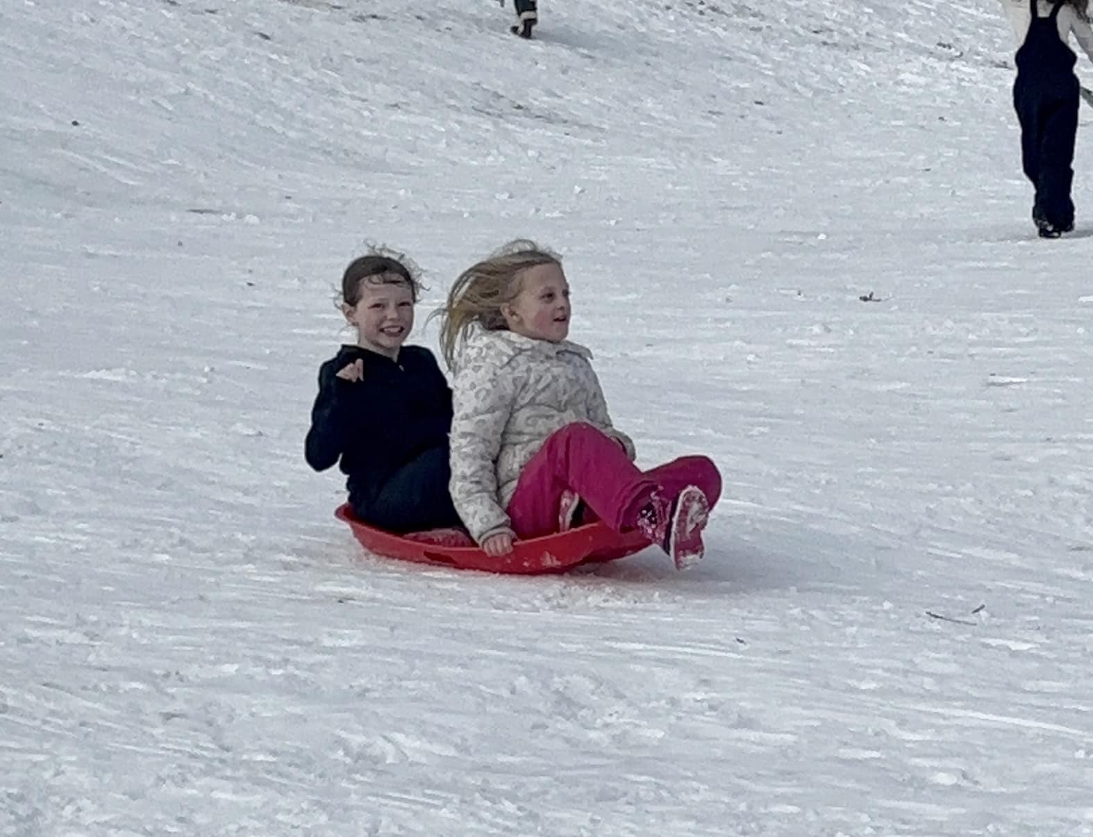 children sledding