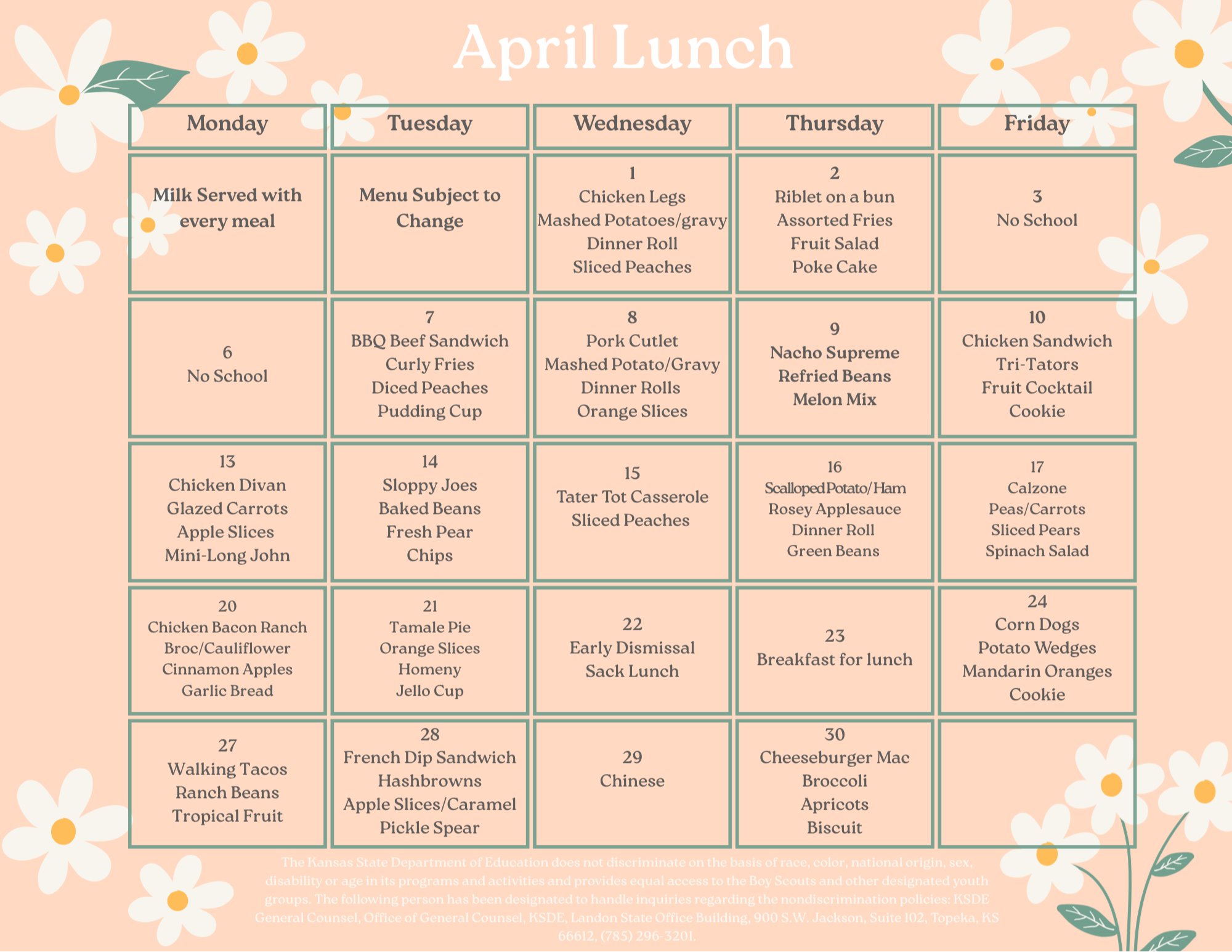 lunch menu