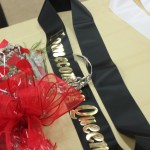 A floral sash on a table