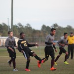 Group of boys playing soccer