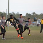 Group of boys playing soccer