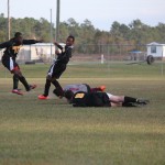 Group of boys playing soccer