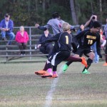 Group of boys playing soccer