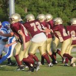  Team of football players on field.