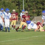  Team of football players on field.