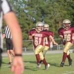  Team of football players on field.