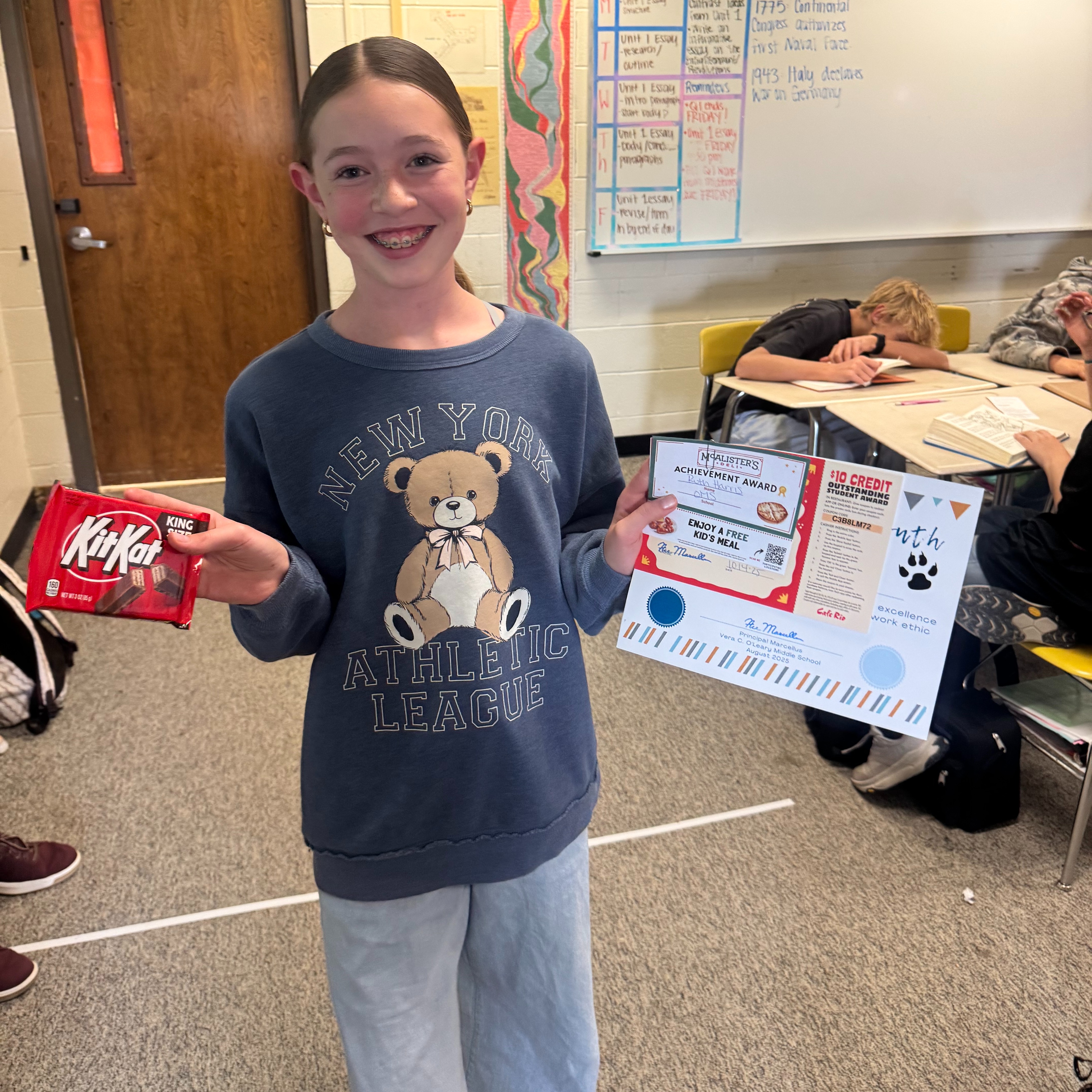 student of the month with certificate