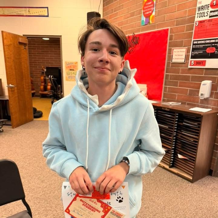 Student of the Month with certificate