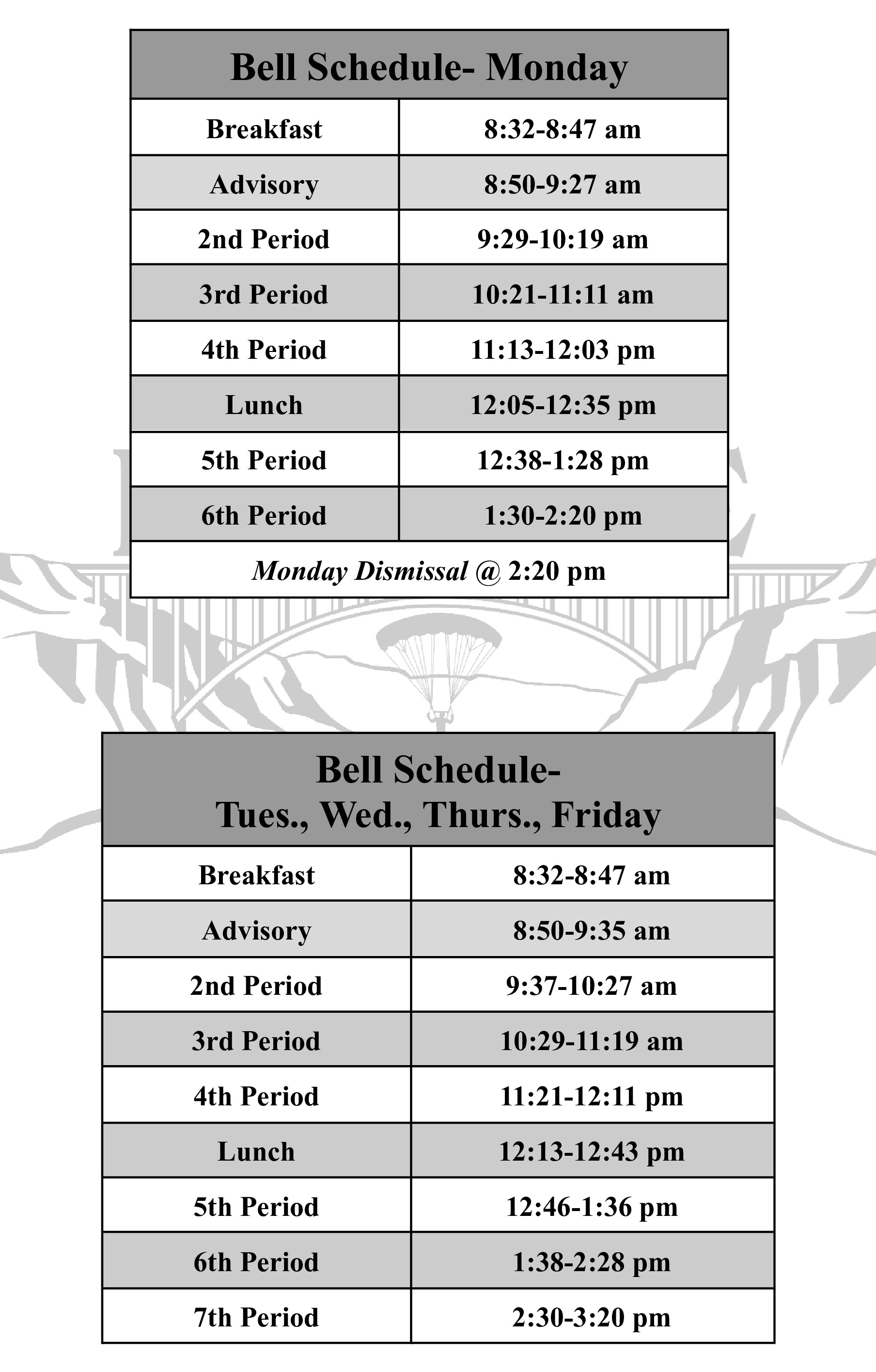 Bell Schedule